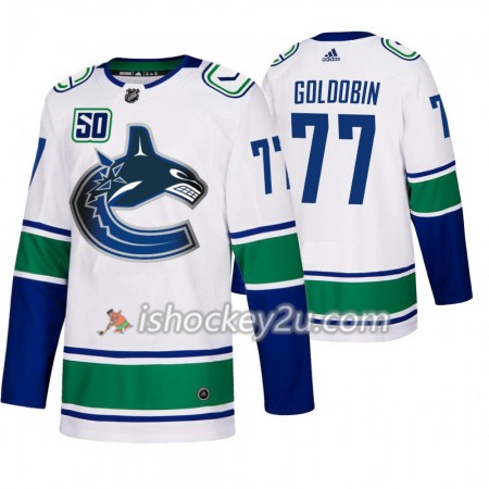 Mænd NHL Vancouver Canucks Trøje Nikolay Goldobin 77 50th Anniversary Adidas 2019-20 Hvid Authentic